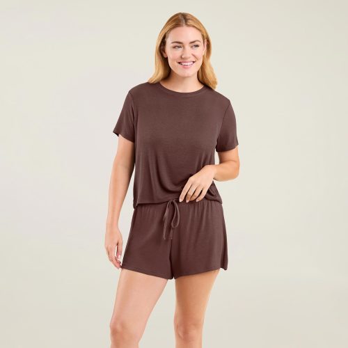 NUD582 WS 074 076 Ribbed Pajama Shorts Set Coffee OF Front Crop 2 ff2df0aa a7be 4b32 be4a d554d2730afe