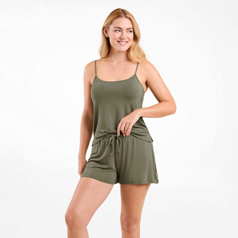 NUD589 WS 056 017 Cami Sleep Set Dark Olive OF Front Crop 1 816d8cb7 47a6 4708 8823 52eac1df9bb3