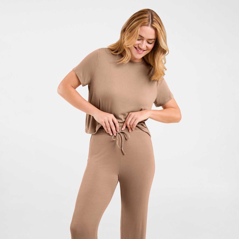 NUD593 WS 074 075 Ribbed Pajama Set Cinnamon OF Alt Crop 1