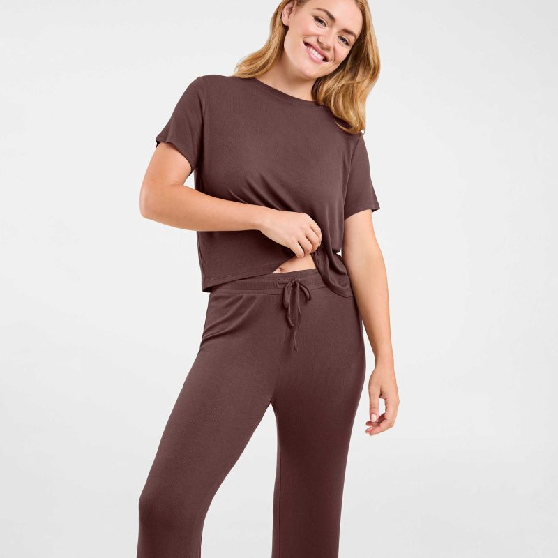 NUD594 WS 074 075 Ribbed Pajama Set Coffee OF Alt Crop 1