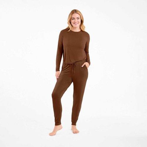 NUD598 WS 054 055 The Pajama Jogger Set Chocolate OF Full Front 1 41c02536 170d 4d31 8dd9 347e0215a99c