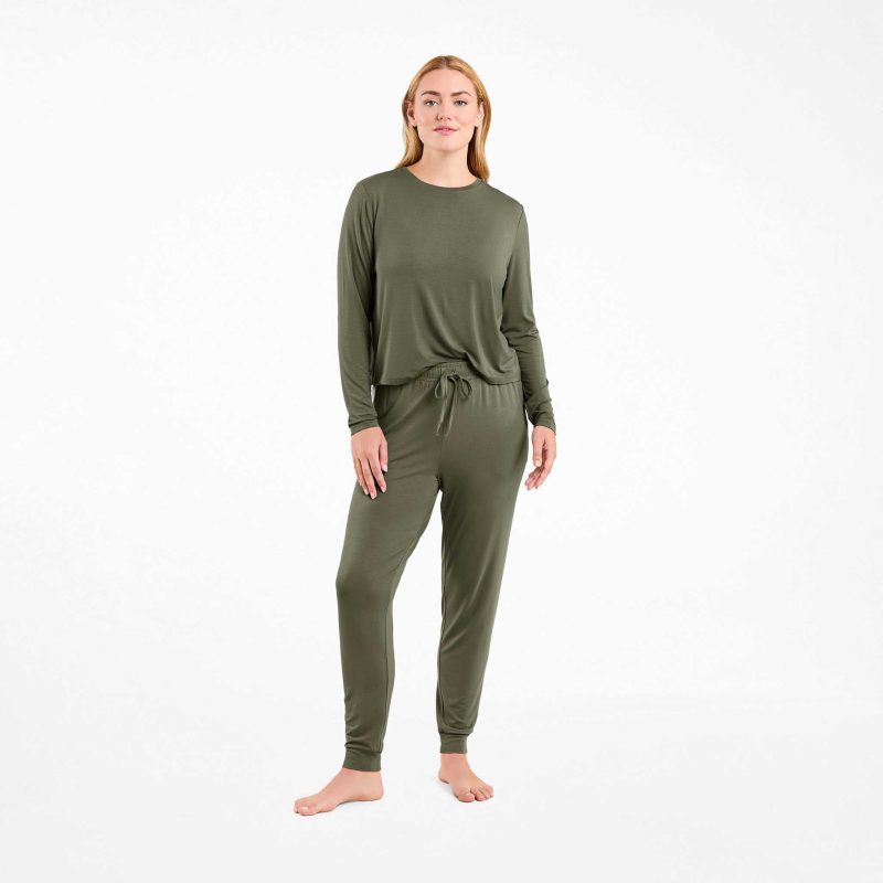 NUD601 WS 054 055 The Pajama Jogger Set Dark Olive OF Full Front 1 358d0c74 d383 4146 97d9 855fe5145b59