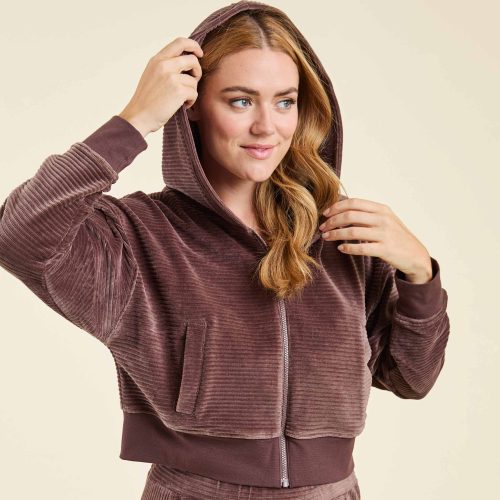 NUD671 W 060 Textured Zip Hoodie Coffee OF Alt Crop 2 2c243d9f 4b1d 4cbb 9df6 6ba493242687