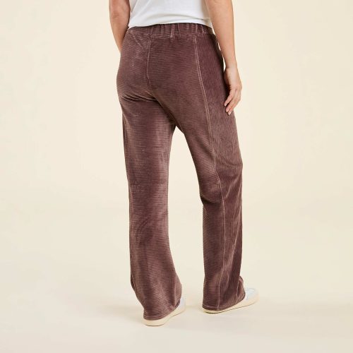 NUD673 W 061 Textured Wide Leg Pant Coffee OF Back Crop 1