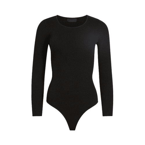 NUD705 W 073 Sweater Bodysuit black sweater GH Front 1