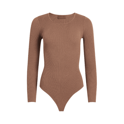 NUD707 W 073 Sweater Bodysuit Chocolate GH Front 1