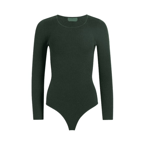 NUD708 W 073 Sweater Bodysuit Evergreen GH Front 1