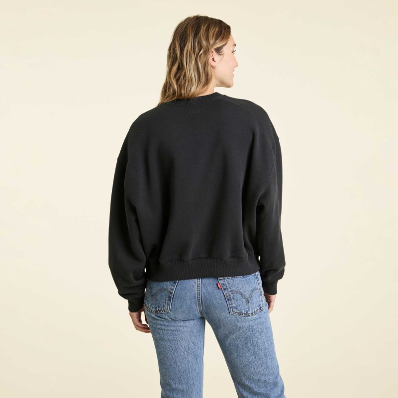 NUD726 W 109 Womens Crewneck Sweatshirt black cotton OM Back Crop 1