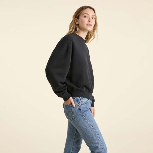 NUD726 W 109 Womens Crewneck Sweatshirt black cotton OM Side Crop 1