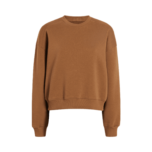 NUD729 W 109 Womens Crewneck Sweatshirt chocolate cotton GH Front 1