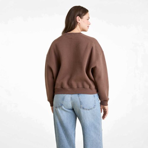 NUD730 W 109 Womens Crewneck Sweatshirt coffee cotton OM Back Crop 1 18b5cd76 c63d 4314 906b eb63ecc2ca80