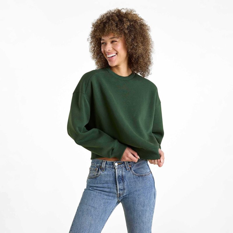 NUD731 W 109 Womens Crewneck Sweatshirt Evergreen OM Front Crop 1 58a00b15 e3ea 4cf8 9013 ff358c9e8560