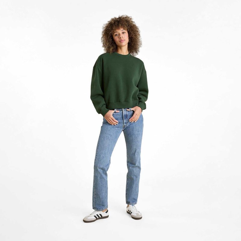 NUD731 W 109 Womens Crewneck Sweatshirt Evergreen OM Full Front 1 999bad86 b86e 432f bb20 75b80cd97422