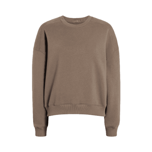 NUD733 W 109 Womens Crewneck Sweatshirt mocha cotton GH Front 1