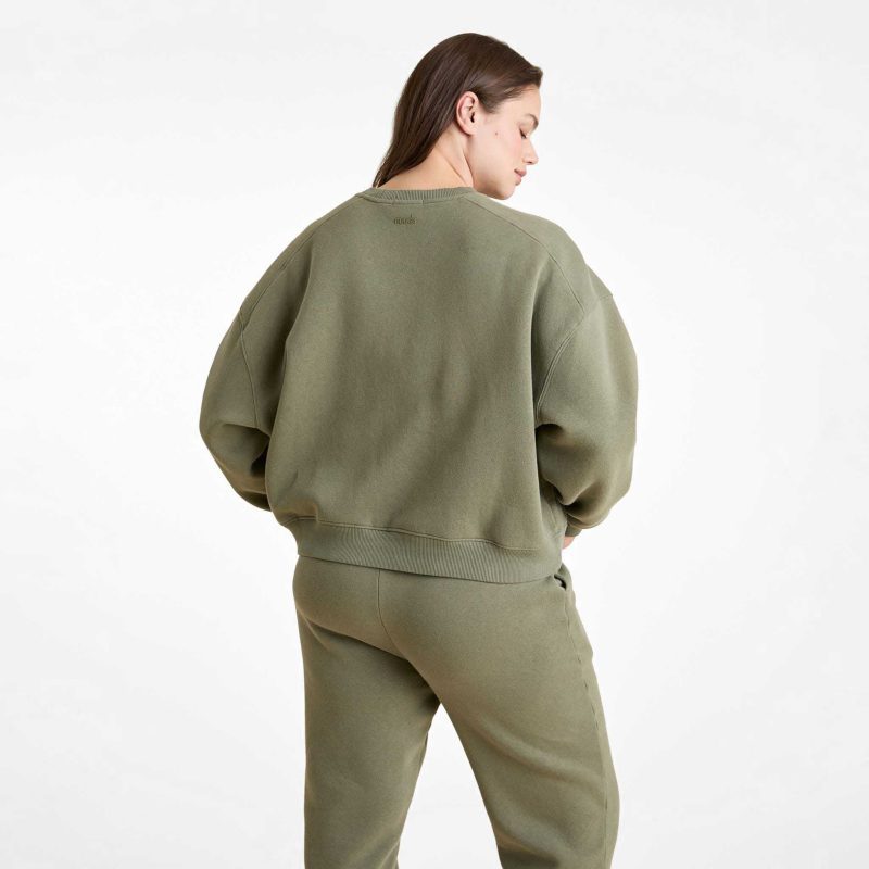 NUD734 W 109 Womens Crewneck Sweatshirt olive cotton OM Back Crop 1 4cf87564 0999 44be abe5 d8713eb86483