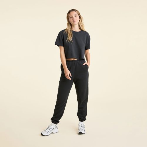 NUD736 W 183 Womens Sweatpants black cotton OM Full Front 1