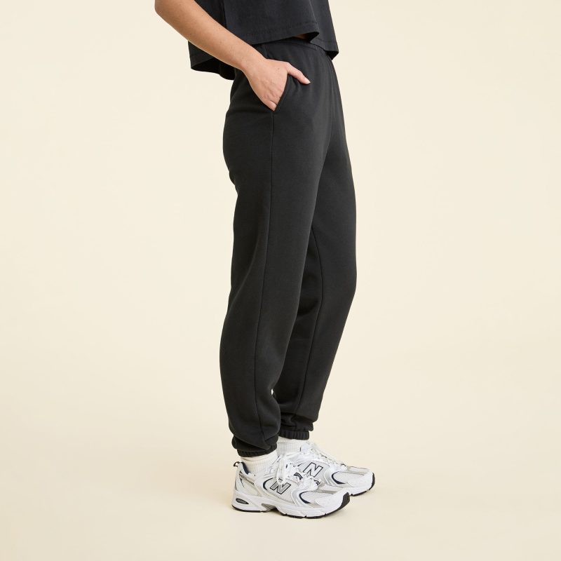 NUD736 W 183 Womens Sweatpants black cotton OM Side Crop 1