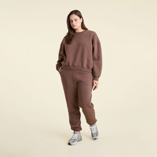 NUD740 W 183 Womens Sweatpants coffee cotton OM Full Front 1