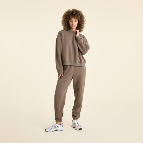 NUD743 W 183 Womens Sweatpants mocha cotton OM Full Front 1