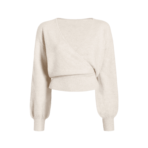 NUD747 W 187 Wrap Sweater Bone GH Front 1