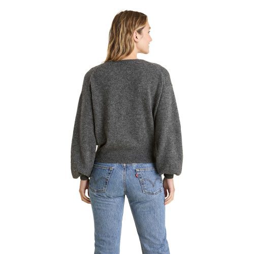 NUD749 W 187 Wrap Sweater Heather Charcoal OM Back Crop 1