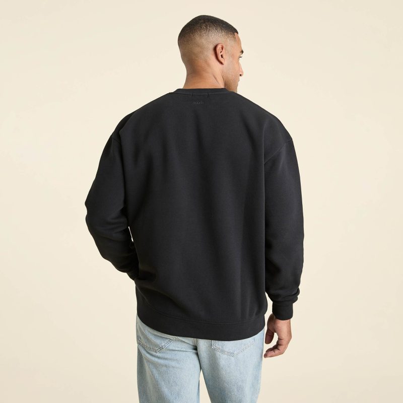 NUD790 M 011 Mens Crewneck Sweatshirt black cotton OM Back Crop 1