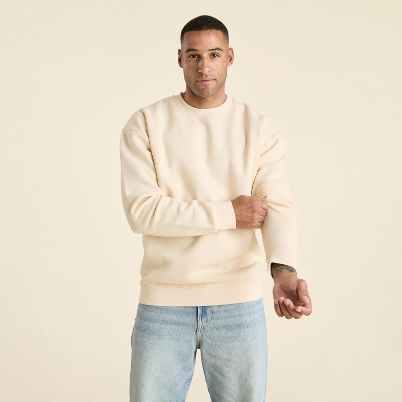 NUD791 M 011 Mens Crewneck Sweatshirt bone cotton OM Front Crop 1 04422ebf e883 4b74 92d8 fdac5e8c3b57