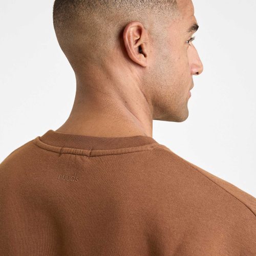 NUD792 M 011 Mens Crewneck Sweatshirt Chocolate OM Alt Crop 1 1