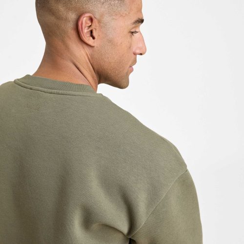 NUD796 M 011 Mens Crewneck Sweatshirt olive cotton OM Alt Crop 1 9af348c1 906d 43b6 80a2 559c3db68e95