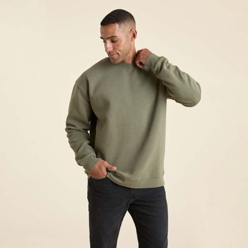 NUD796 M 011 Mens Crewneck Sweatshirt olive cotton OM Front Crop 1 343f8fb0 e95d 4092 99e2 bed96514ca30