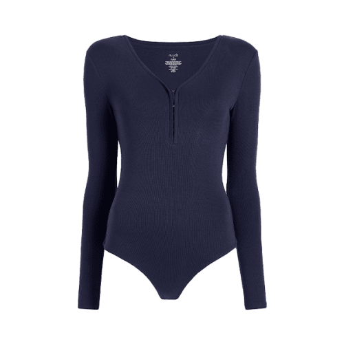 NUD863 W 128 Hook And Eye Bodysuit Navy GH Front 1