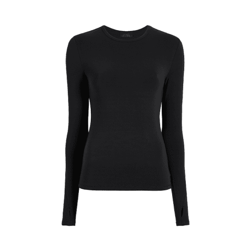 NUD903 W 246 Long Sleeve Seamed Tee Black GH Front 1