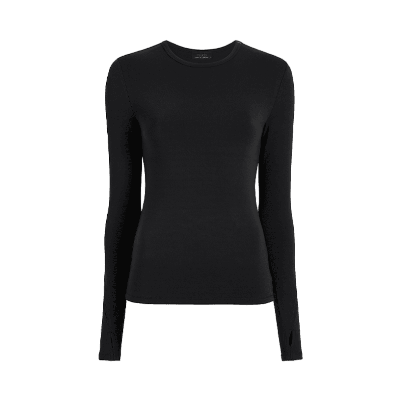 NUD903 W 246 Long Sleeve Seamed Tee Black GH Front 1