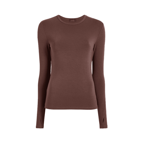 NUD904 W 247 Long Sleeve Seamed Tee Coffee GH Front 1