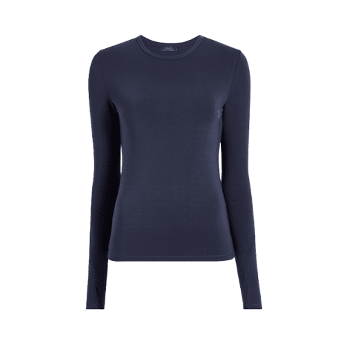 NUD905 W 248 Long Sleeve Seamed Tee Navy GH Front 1