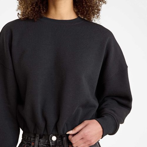 NUD907 W 067 Cinched Waist Sweatshirt black cotton OM Alt Crop 1 12f392a2 4712 473f b786 de52c7b0c062