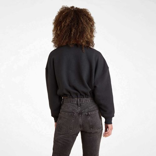 NUD907 W 067 Cinched Waist Sweatshirt black cotton OM Back Crop 1 7b5a958f 4839 40e2 a5f3 8c6e7c82d7eb