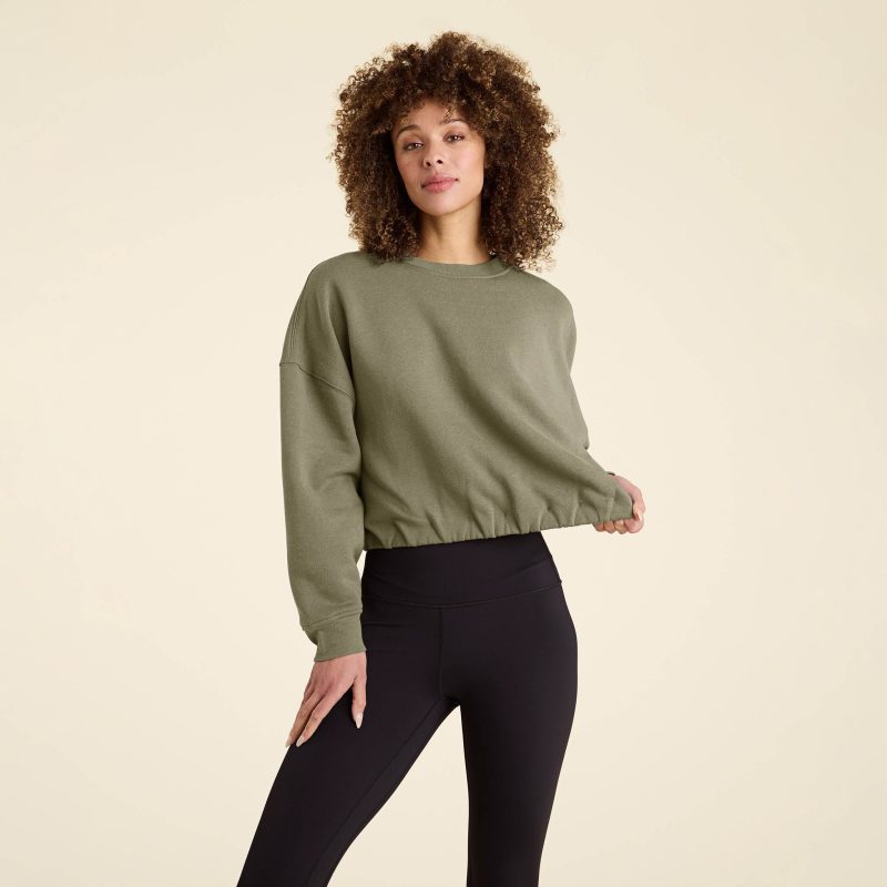 NUD908 W 067 Cinched Waist Sweatshirt olive OM Front Crop 1 ec89038b 2b9a 4eaa bbe7 2c68419c3453