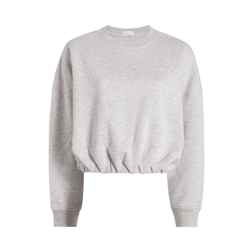 NUD909 W 067 Cinched Waist Sweatshirt heather grey GH Front 1