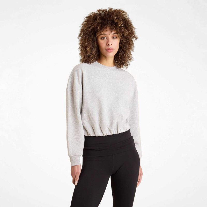 NUD909 W 067 Cinched Waist Sweatshirt heather grey OM Front Crop 1 db2f1c16 0765 4c41 9f50 096e0d391a80