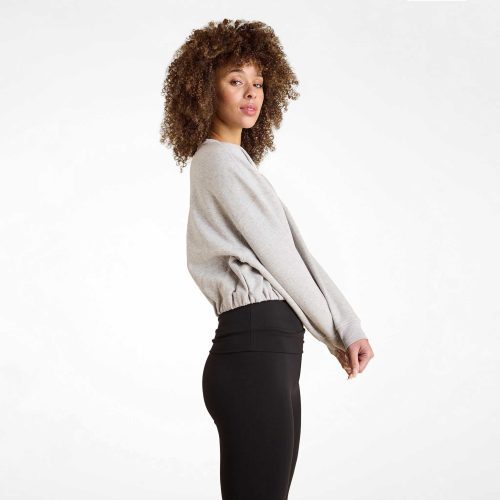 NUD909 W 067 Cinched Waist Sweatshirt heather grey OM Side Crop 1 35b5ff9c 39f0 4747 a234 3857477b7cbe