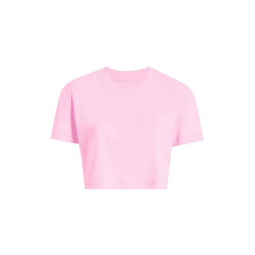 NUD W 019 Cropped Tee BUBBLEGUM PINK OM Front 1