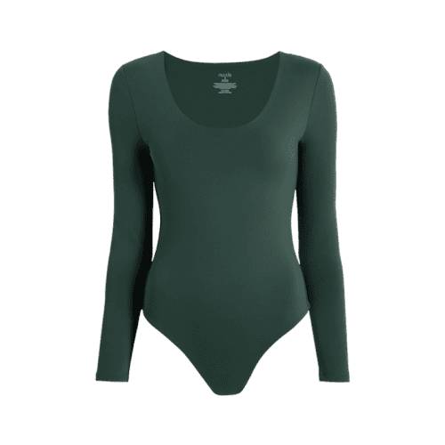 NUD Women s Scoop Neck Bodysuit Evergreen