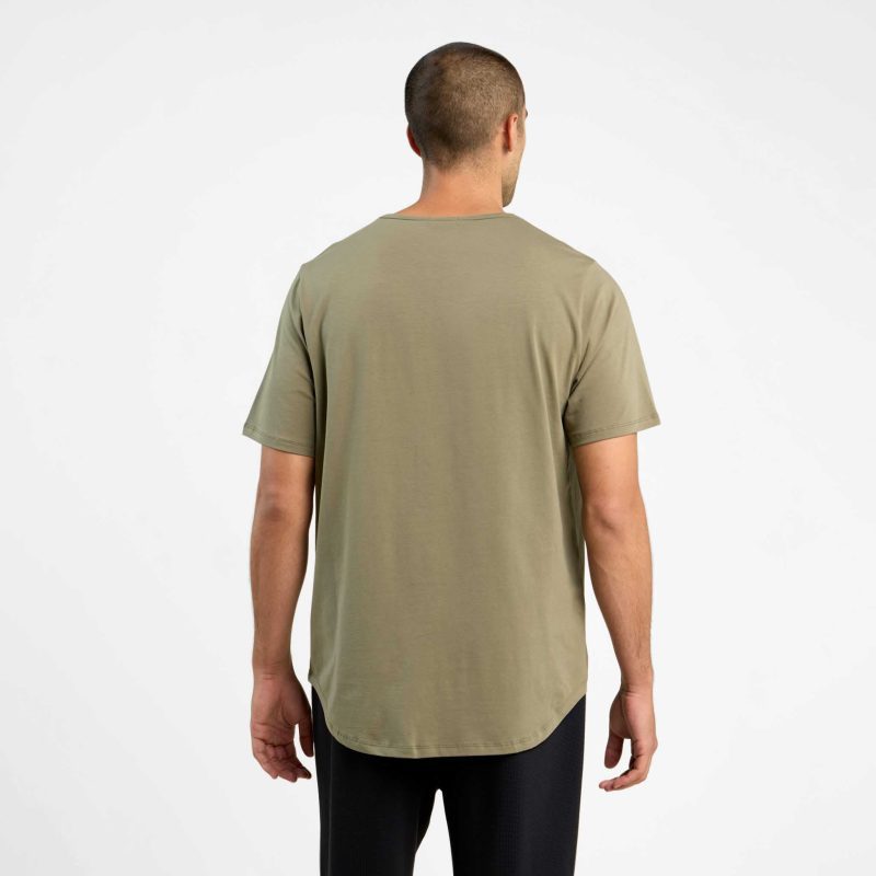 SHORT SLEEVE CURVED HEM T SHIRT OLIVE 4 e59496db 0c20 40f7 b058 71138c588934