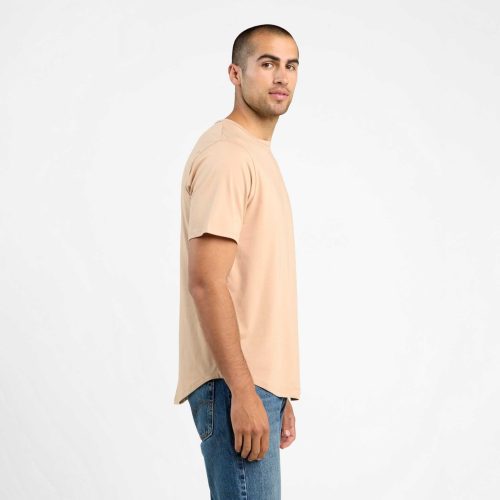 SHORT SLEEVE CURVED HEM T SHIRT SAND 3 182840e9 4a17 4659 97b9 d08cdd22ccba