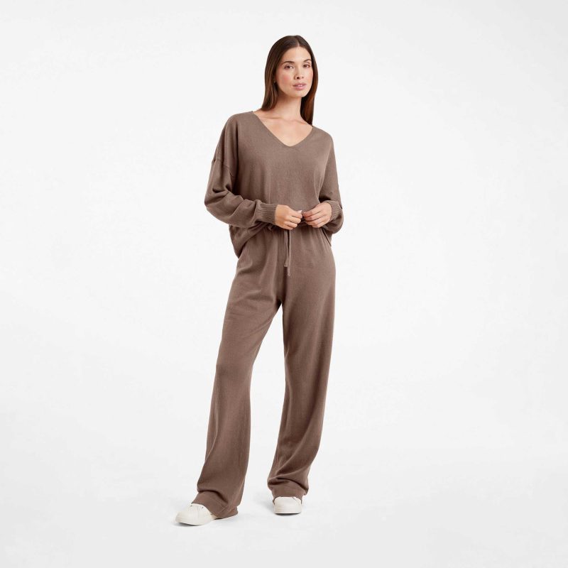 TNS154 W 049 Cozy Knit Wide Leg Pant Mocha OM Full Front 1 581918ad 73f9 4623 b9d8 b279ec9219fc