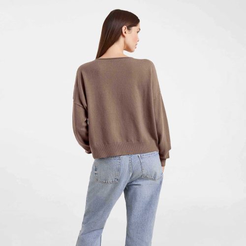 TNS159 W 111 Cozy Knit V Neck Sweater Mocha OM Back Crop 1 e9e97b7c 7e77 4071 8ba9 927fda908d3d