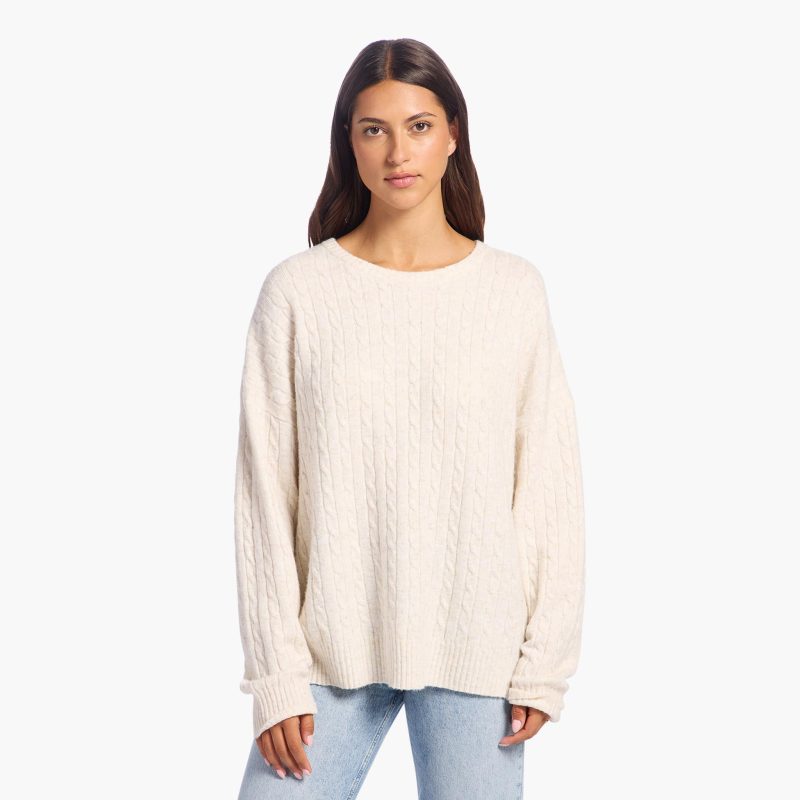 Cozy Knit Cable Crewneck Sweater