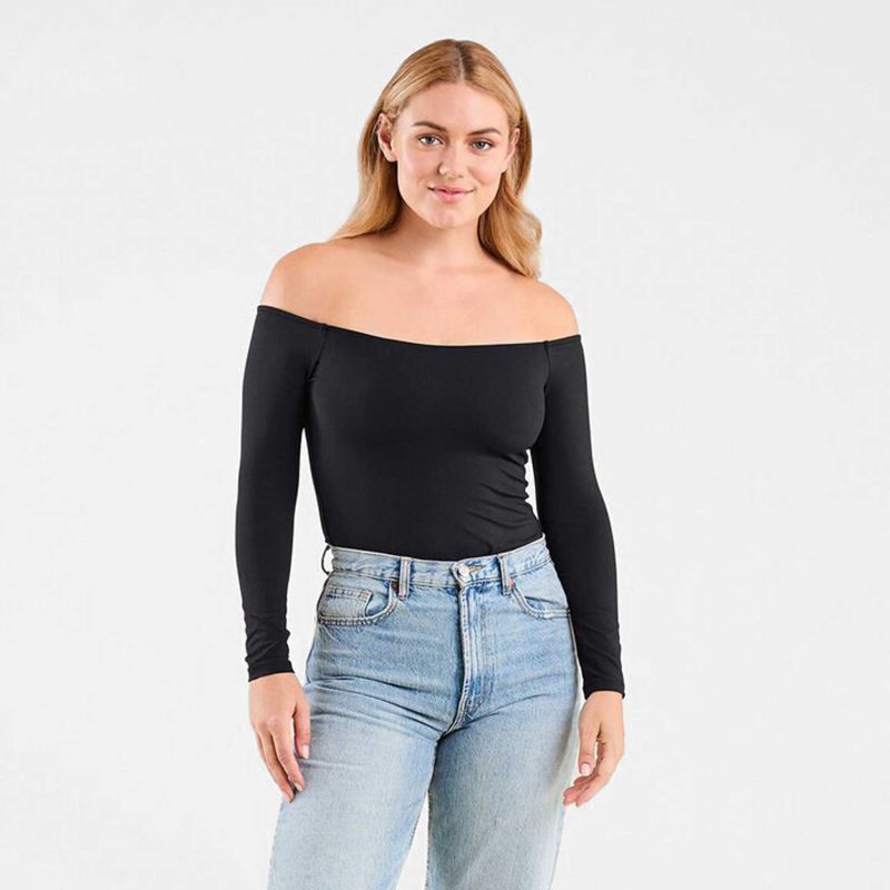 nud548 w 036 off the shoulder bodysuit black of full front 1 720 f6abce8b f1f4 45a7 9950 6436080ce507